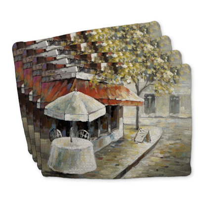 Deserted and Sunny Street Braided Polyester Placemats - Set of 4