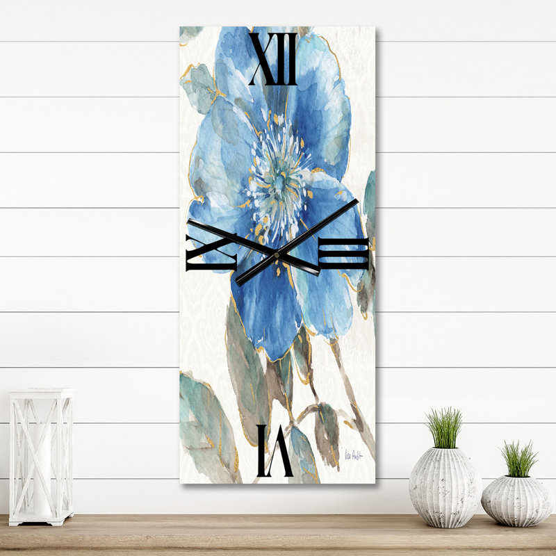 Indigold Watercolor Flower I - Horloge murale traditionnelle, Petit