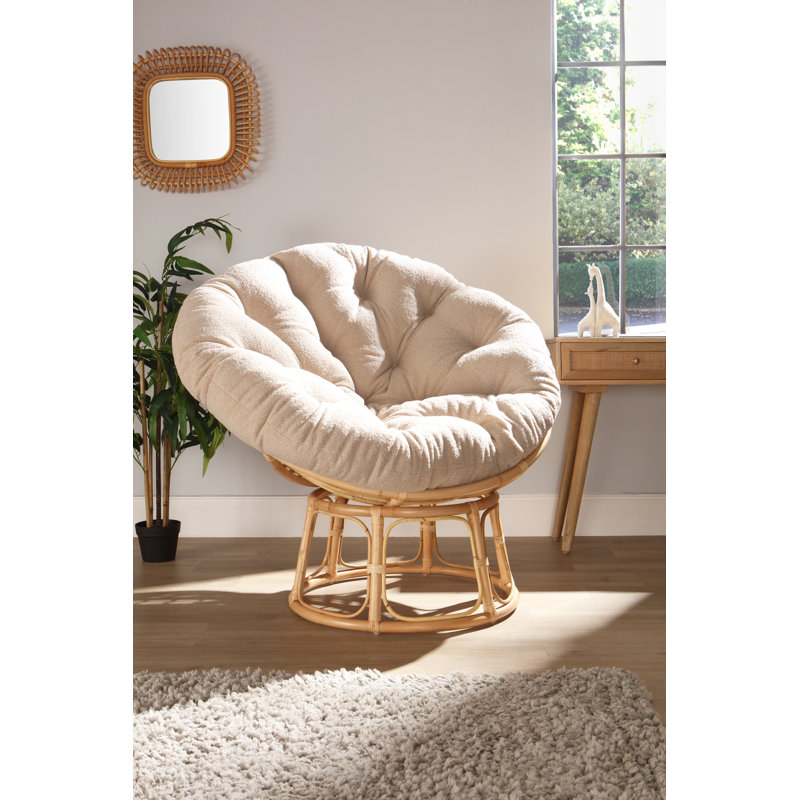 Aniylah Chair In Natural rattan wicker with white, White