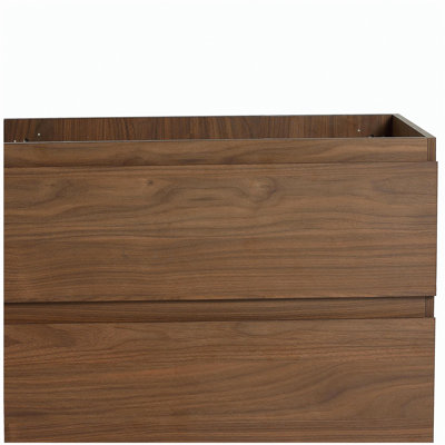 30" Wall-Mounted Bathroom Vanity With Resin Sink, 2-Drawers