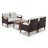 4-Piece Garden Furniture, Patio Seating Set, PE Rattan Outdoor Sofa Set, Wood Table And Legs, Brown-607270141