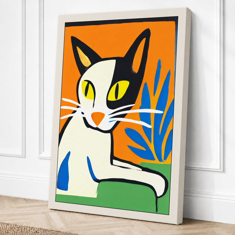 Serene Cat Modern - Print, 24x16 - 61.0 x 40.6 cm, Cream Border