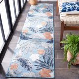 Bowdon Floral Blue/Gray Indoor / Outdoor Area Rug
