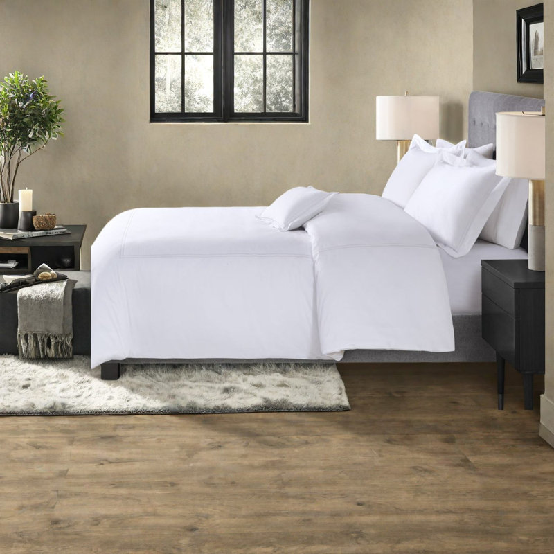 Ensembles de literie de luxe en satin de coton très grand, style brodé de qualité supérieure pour le confort de la maison