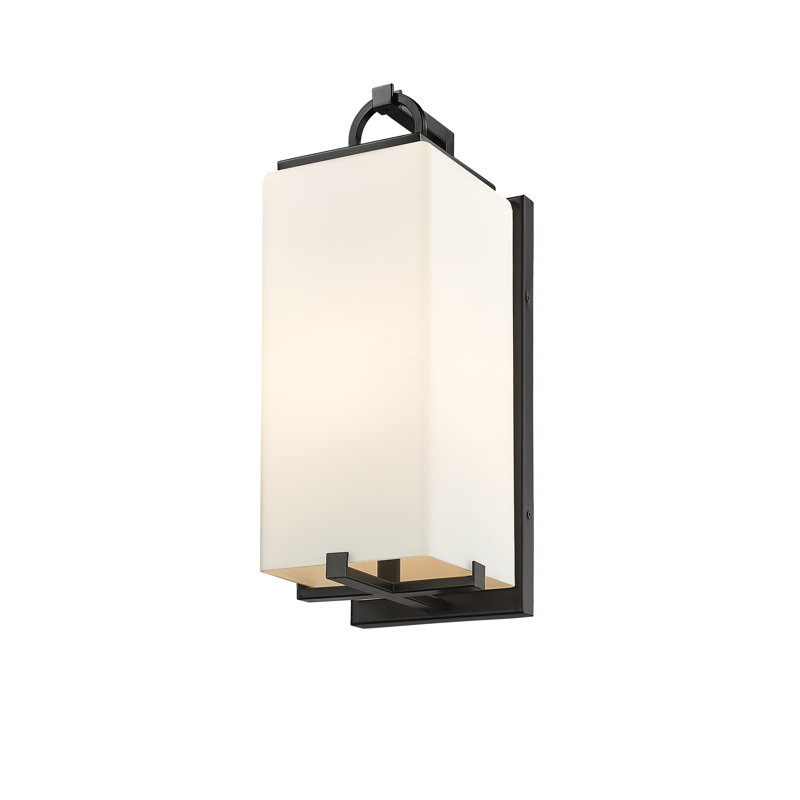 Applique murale d'extérieur 1 lumière Ahmauri, H 18,5 po x l 7,5 po x P 6,75 po