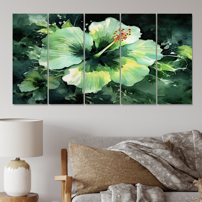 Ensemble de salon Hibiscus Harmony II rose et vert floral