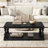 Vintage Coffee Table Featuring Artistic Vase Column Legs And Luxurious Pine Veneer For Timeless Charm,Suitable For Living Room, Study Room-461315610