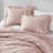 Premium Blush Microfiber Bedding Sets, Diamond Quilted Comforter With Ruffled Edge For Home
