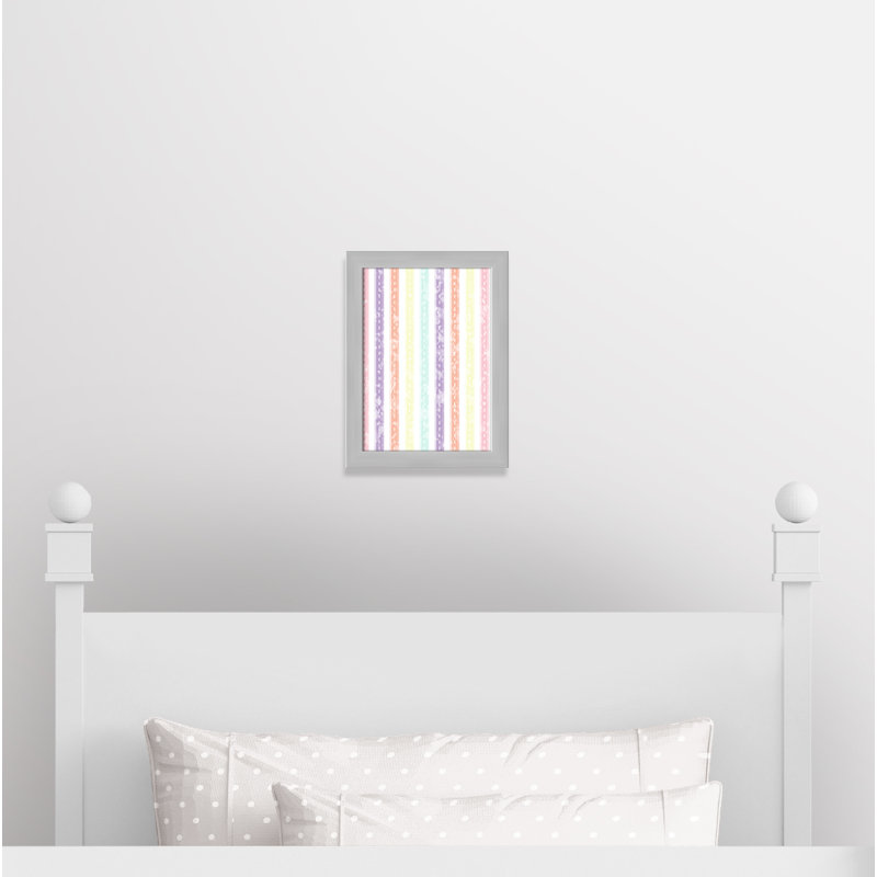 Adhésif décoratif Whimsical Stripe, H 16 po x l 12 po x P 0,625 po, Encadré plat argent