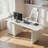 Derrus Derrus 70.9" Modern White Sintered Stone Desk with 3 Drawers and Column Legs-1039680952