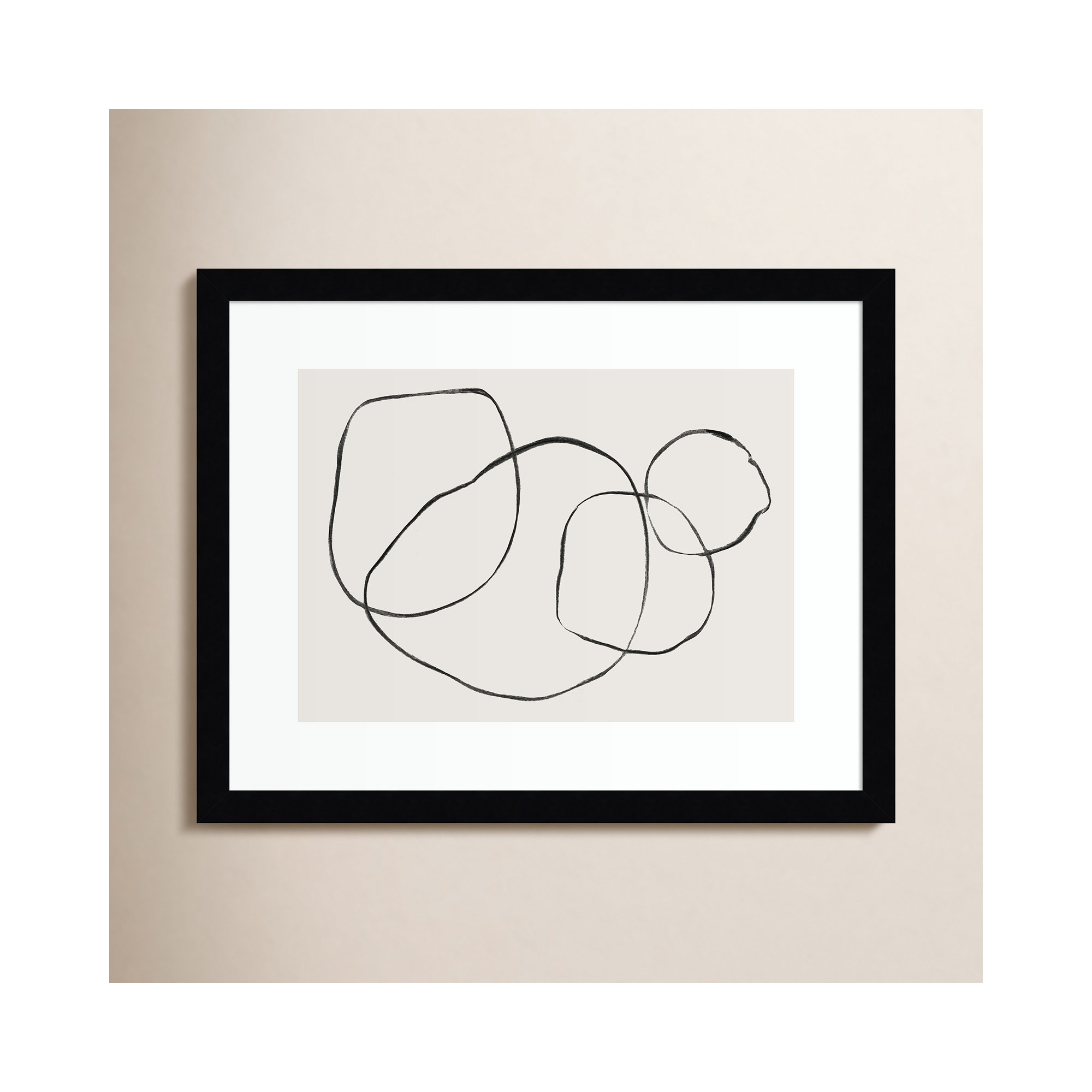 869 Going In Circles by Teju Reval, 15" H x 19" W, Noir Black Framed