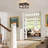 4 - Light Modern Black Square Flush Mount With Glass Shade