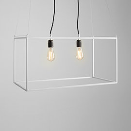 Alvaro 2 - Light White Square/Rectangle Pendant, White