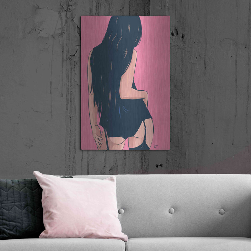 "Brune en noir" par Giuseppe Cristiano, H 36 po x l 24 po