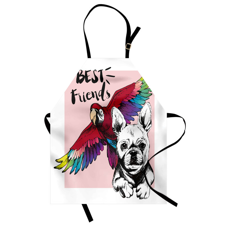 Multicolore tablier East Urban Home Modern unisexe, Bulldog Parrot Friends, taille adulte
