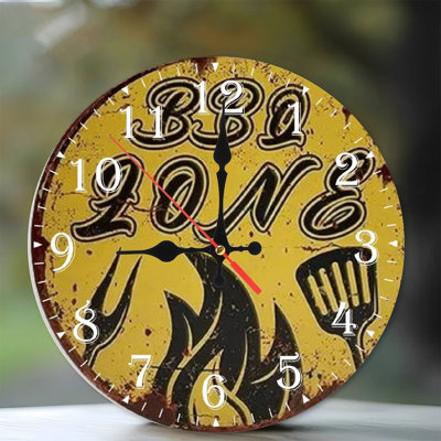 Horloge murale en bois 10 po, mouvement silencieux, à piles (piles AA non incluses), décor artistique, parfait pour les décorations