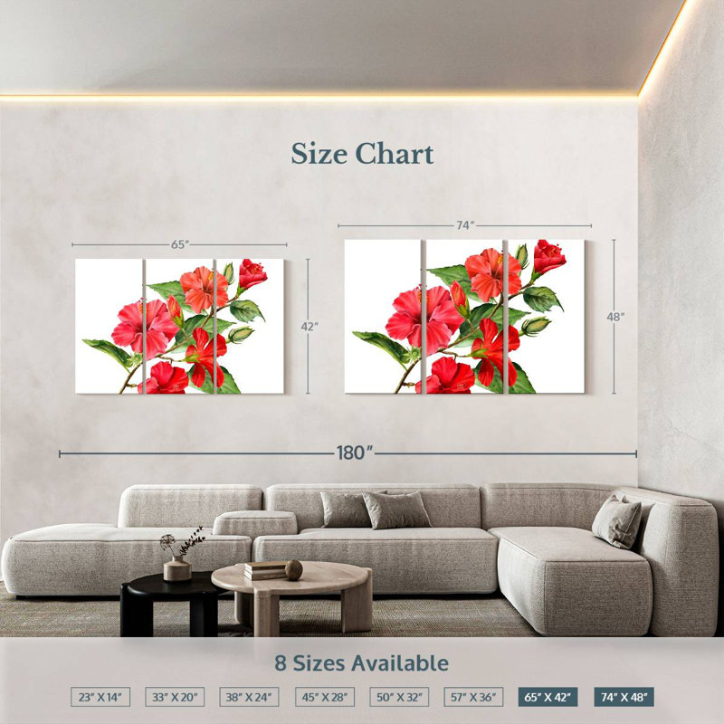 Branche de fleur d'hibiscus Harnek, H 42 po x l 65 po