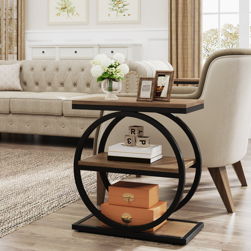 End Table, Oak, Black