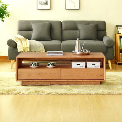 Table basse simple en bois de cerisier multifonctionnel