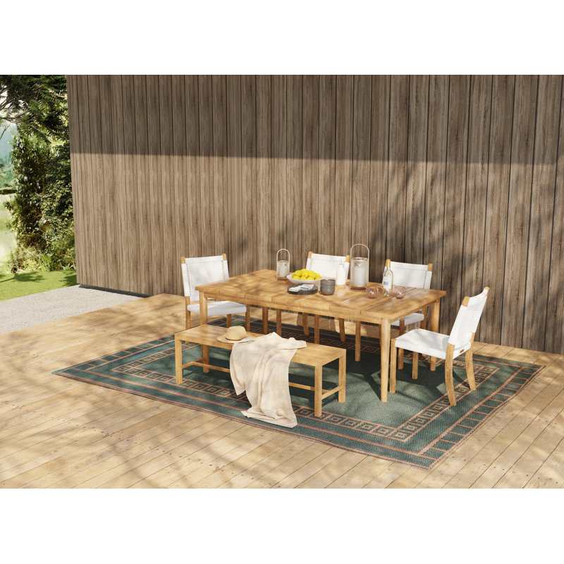 Tapis de couloir extérieur 6 pi, vert forêt / terre de Sienne, tapis réversible pour patio, porche, terrasse, tapis de sol