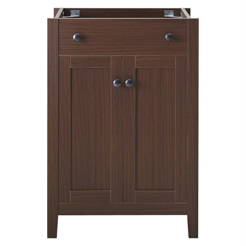 Nantucket 24" Walnut Wood Freestanding Bathroom Vanity Base