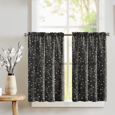 Cotton Blend Paisley Tailored Cafe Curtain