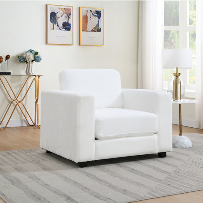 Fauteuil d'appoint surdimensionné avec accoudoirs larges, fauteuil moderne en tissu de chenille, housses lavables, grand fauteuil rembourré et confortable