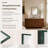Wykoff Shil Real Green Marble Beveled Wall Mirror, Rectangular Vanity Mirror with Genuine Marble Stone Frame in 24x30'', Luxury Modern Decorative Hanging Mirror for Bathroom, Living Room, Entryway