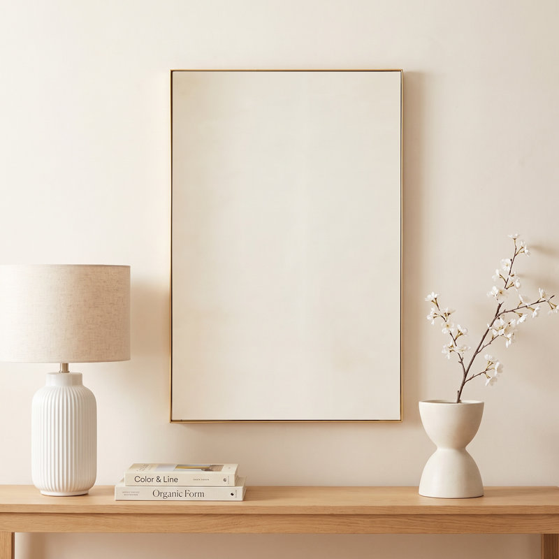Eaton 36'' H Shatterproof Manufactured Wood Frame Wall Mirror, Gold