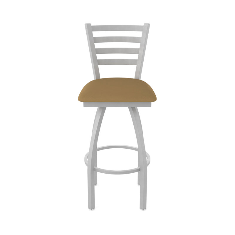 Jackie Swivel Stool, Anodized Nickel, Vinyl-Canter Saddle, Extra Tall (36" Seat Height)