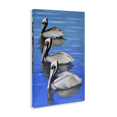 Art mural sur toile Pelican Trio Drifting par D. Rust
