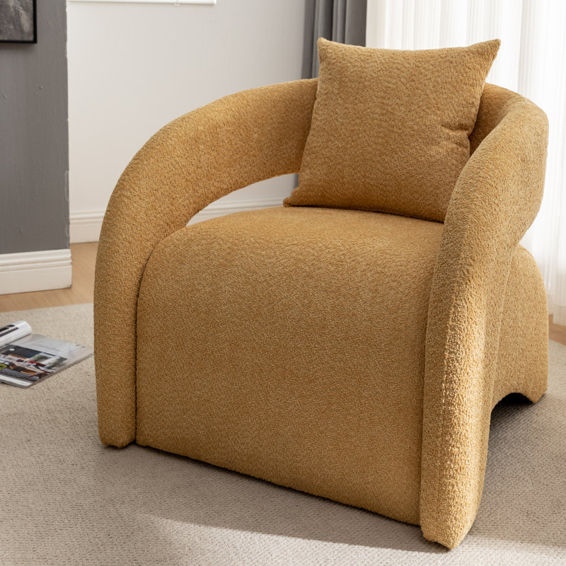 Hijinio Upholstered Armchair, Yellow Polyester Blend