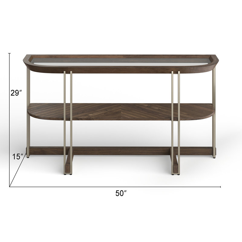 Romilly 50 " W Glass Top Console Table