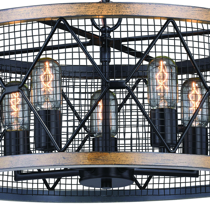 Lustre cylindrique unique à 5 lumières Gaudreau