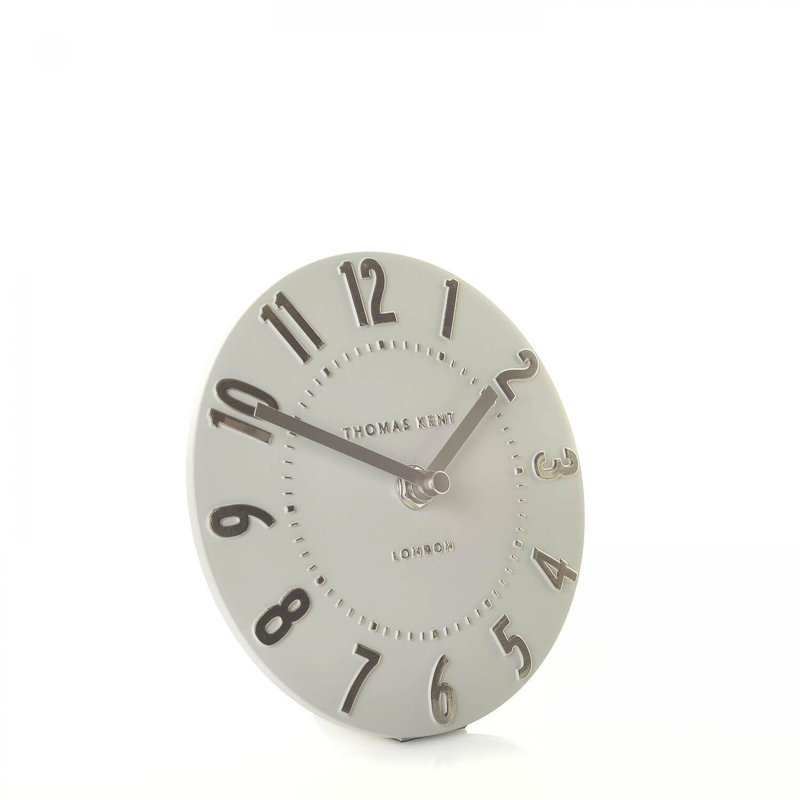 Mulberry Modern & Contemporary Analogue Metal Quartz Movement / Crystal Tabletop Clock, Silver