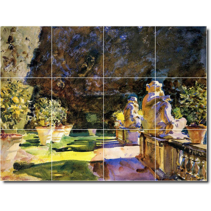 Carreau de peinture murale 48 po x 36 po 12 po x 12 po, Peinture de jardin John Sargent W08248