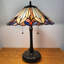 Lampe de table en vitrail, abat-jour de style Tiffany fabriqué à la main, décoration intérieure antique