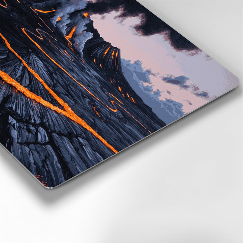 «Hawaiian Volcanic Blacks», art mural en métal mauve, H 11 po x l 14 po