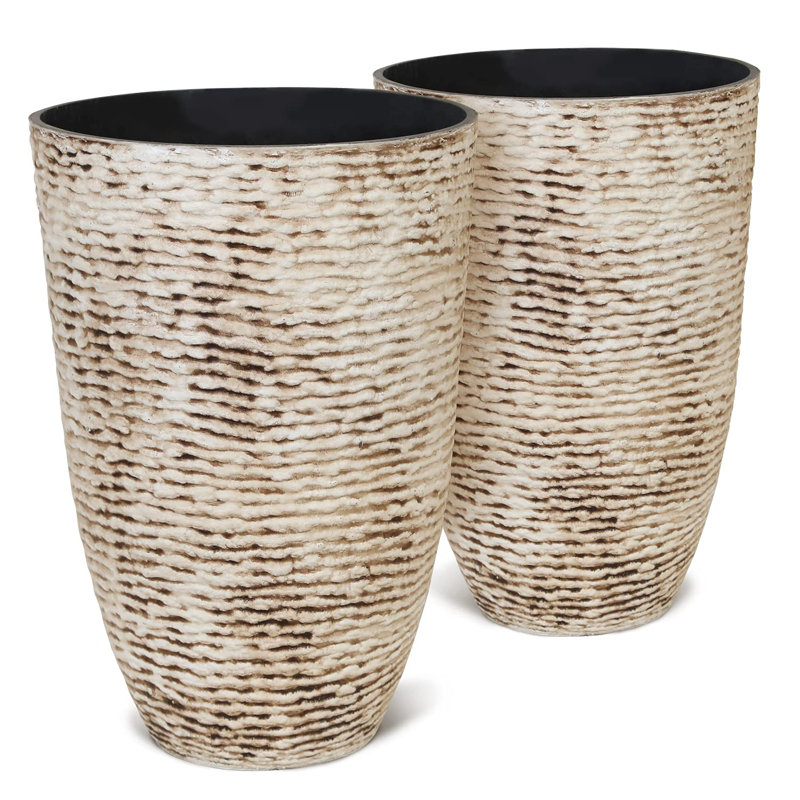 Ensemble de 2 pots à fleurs 9 gallons, Beige