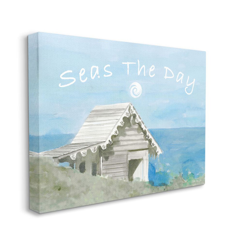 «Seas the Day» par Stellar Design Studio - impression d'art graphique, Toile tendue, H 30 po x l 24 po x P 1,5 po