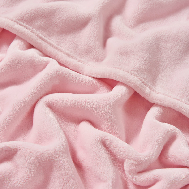 The Sheet Lab Solid Plush Throw Blankets, Light Pink