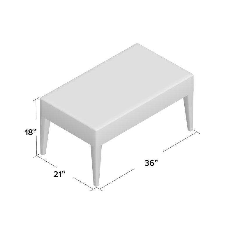 Edwin Rectangular Coffee Table, Brown