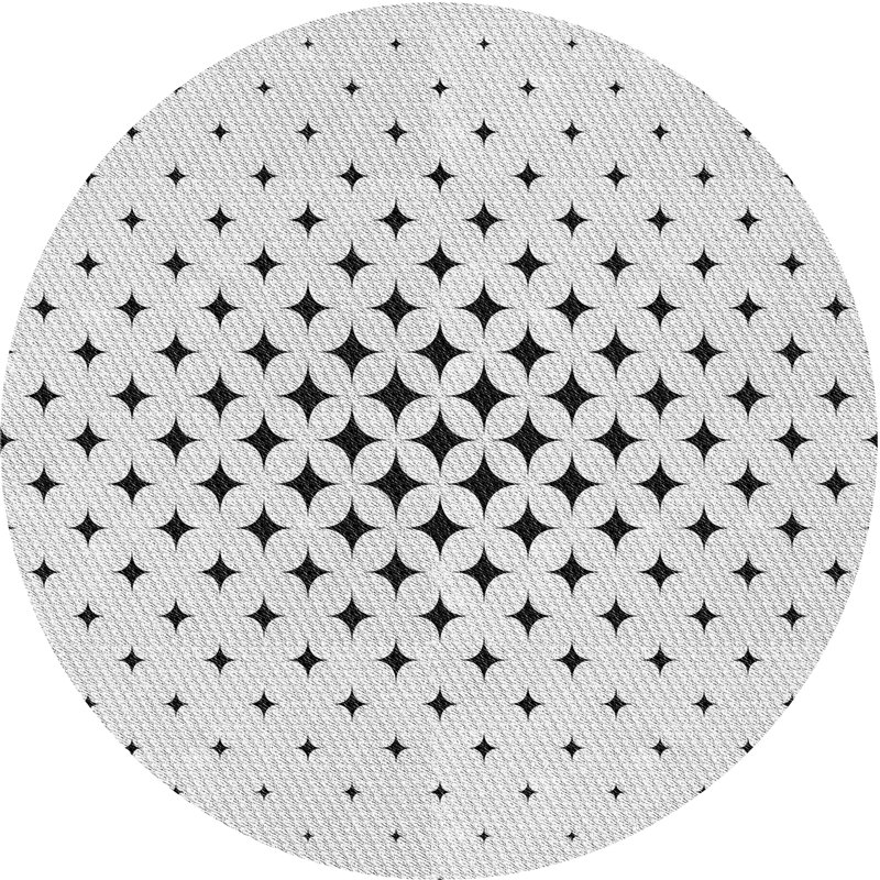 Tapis géométrique gris, Rond 6 pi