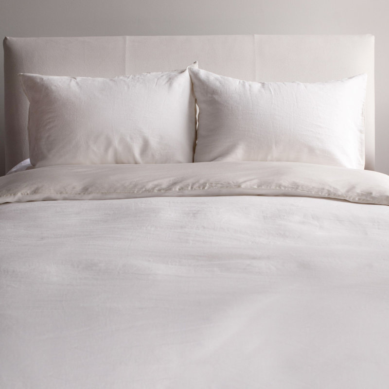 Cream French Linen and Cotton Twin Duvet Cover Set