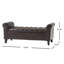 Banc de repose-pieds Jacob, siège capitonné en similicuir brun, 50 po