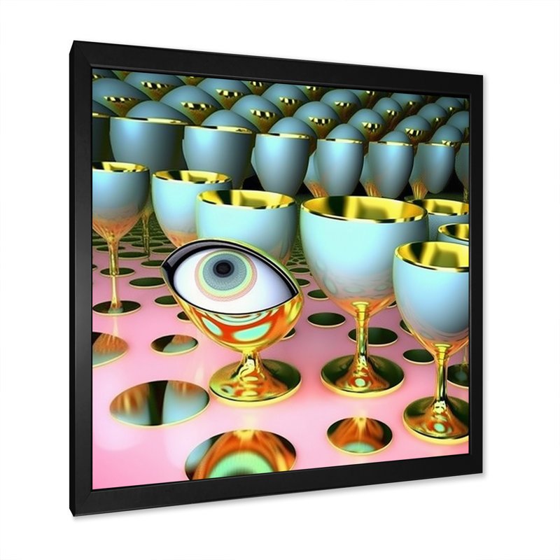 «Visions Of Eye of Consciousness Futuristic I», reproduction d'art sur toile, Cadre simple noir, H 24 po x l 24 po x P 1 po