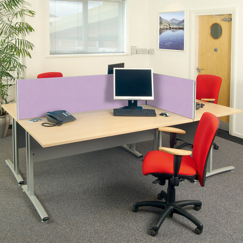 Desk Dividers, 60cm H x 160cm W x 3cm D, Scarlet