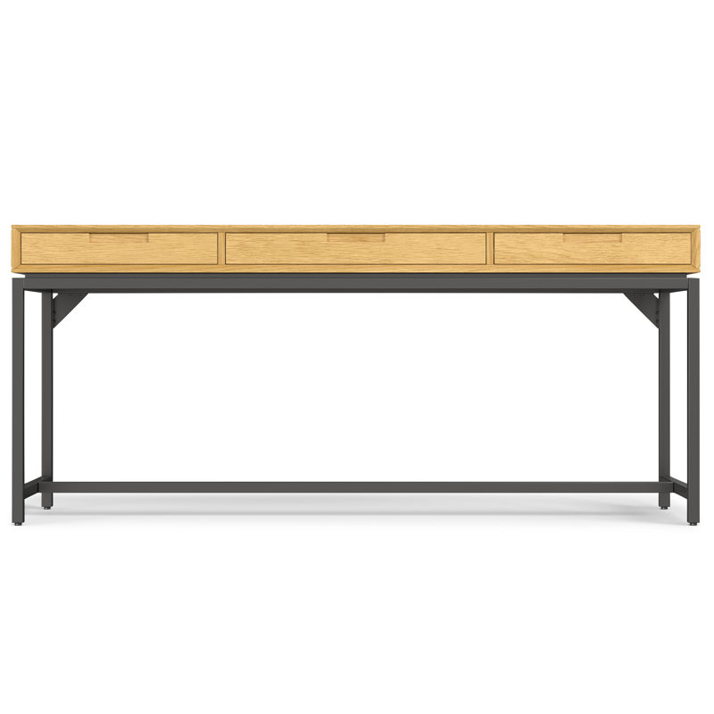 Bureau Lars Mid Century, H 31,50 po x l 72 po x P 24 po, Chêne / noir
