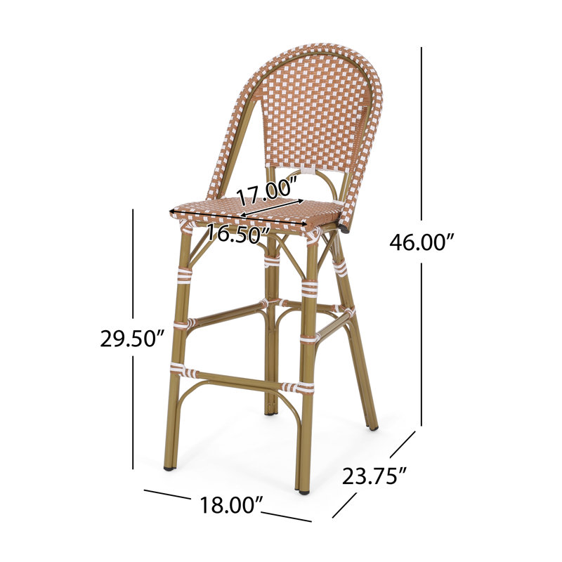 Tabouret de bar 29,5 po Battista, Rouille / Blanc