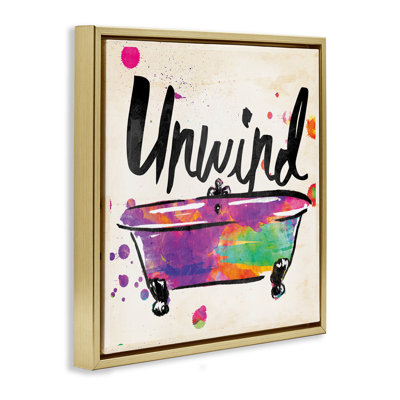 «Unwind Rainbow Colors Icon Bath», art mural sur toile flottante par Jace Gray WRP-1097